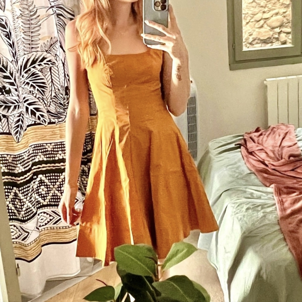 STAUD Wells Mini Dress Honey